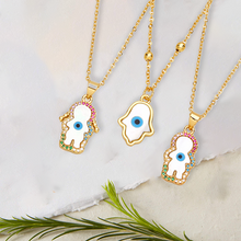 Laden Sie das Bild in den Galerie-Viewer, Kreative Teufelsaugen-Halskette mit farbigen Diamanten