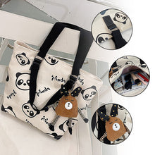 Laden Sie das Bild in den Galerie-Viewer, Süße Panda Segeltuch Tragetasche mit großem Fassungsvermögen