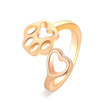 Laden Sie das Bild in den Galerie-Viewer, Einfacher kreativer hohler offener Ring mit Hundepfote