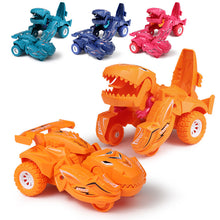 Laden Sie das Bild in den Galerie-Viewer, 2 in 1 automatisches verformtes Dinosaurier Schiebespielzeugauto