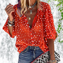 Laden Sie das Bild in den Galerie-Viewer, Lässige Tupfen-Bluse Aus Chiffon