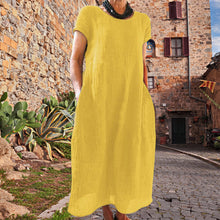 Laden Sie das Bild in den Galerie-Viewer, Lockeres einfarbiges Kleid