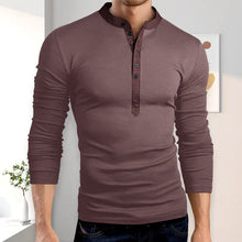 Laden Sie das Bild in den Galerie-Viewer, Muskel-T-Shirt mit Knopfleiste für Herren