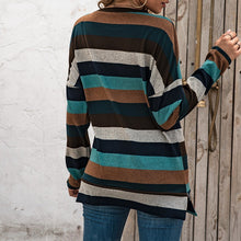 Laden Sie das Bild in den Galerie-Viewer, Gestreiftes Sweatshirt mit Rundhalsausschnitt
