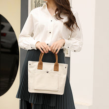 Laden Sie das Bild in den Galerie-Viewer, Einfarbige Lässige Tragetasche aus Segeltuch
