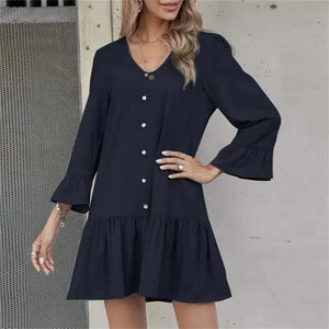 Faltenkleid mit Glockenärmeln