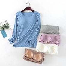 Laden Sie das Bild in den Galerie-Viewer, Damen Thermo Langarm-Shirt mit Brustpolster