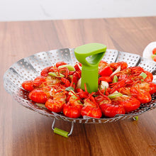 Laden Sie das Bild in den Galerie-Viewer, Klappbarer Dampfkorb aus Edelstahl