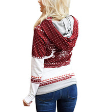 Laden Sie das Bild in den Galerie-Viewer, Lässiger Langärmeliger Kapuzenpullover mit Weihnachtsdruck für Damen