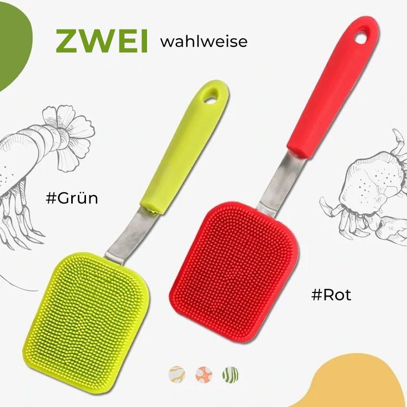 Aufhängbare Reinigungsbürste aus Silikon