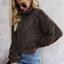 Laden Sie das Bild in den Galerie-Viewer, Dickes Sweatshirt mit Stehkragen