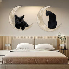 Laden Sie das Bild in den Galerie-Viewer, Mond- und schwarzen Katze- Ornament aus Metall