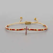 Laden Sie das Bild in den Galerie-Viewer, Buntes Vintages Kreuzarmband