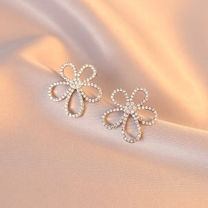 Blume Zirkon Ohrstecker