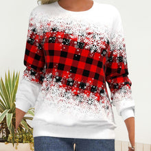 Laden Sie das Bild in den Galerie-Viewer, Loses Sweatshirt mit weihnachtlichem Rundhalsausschnitt für Damen