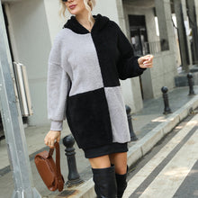 Laden Sie das Bild in den Galerie-Viewer, Damen Langer Langärmeliger Lockerer Plüsch-Kapuzenpullover