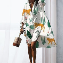 Laden Sie das Bild in den Galerie-Viewer, Damen Sommer Mode Hemdkleid