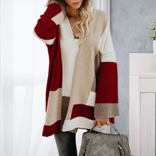 Laden Sie das Bild in den Galerie-Viewer, Lockere Strickjacke mit Farbblockmuster
