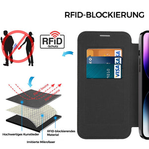 Karten-Flip-Handyhülle aus Leder