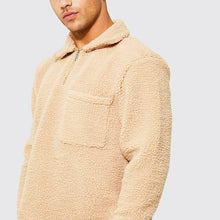 Laden Sie das Bild in den Galerie-Viewer, Lockerer Plüsch-Pullover mit stehkragen
