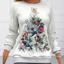 Laden Sie das Bild in den Galerie-Viewer, Pullover mit Weihnachtsbaummuster und Schneeflockenprint und langen Ärmeln