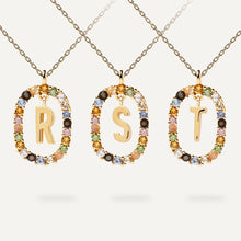 Laden Sie das Bild in den Galerie-Viewer, Bunte Kristall-Buchstabe-Halskette