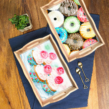 Laden Sie das Bild in den Galerie-Viewer, Diamantbemalter Speiseteller DIY handgefertigtes Holztablett