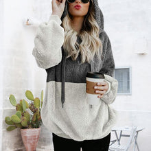 Laden Sie das Bild in den Galerie-Viewer, Lässiger Hoodie aus Fleece mit Kordelzug