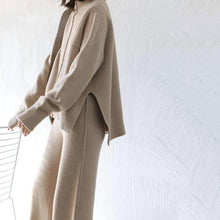 Laden Sie das Bild in den Galerie-Viewer, Damen stylische lässige Strickpullover und -hosen