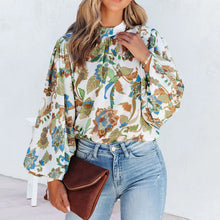 Laden Sie das Bild in den Galerie-Viewer, Hemd mit Ballonärmeln und Stehkragen