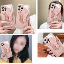 Laden Sie das Bild in den Galerie-Viewer, 3D-Schmetterlingsmuster Glas Handyhülle für iPhone