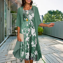 Laden Sie das Bild in den Galerie-Viewer, Zweiteiliges Sommerkleid Aus Chiffon
