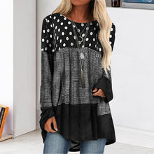 Laden Sie das Bild in den Galerie-Viewer, Bedrucktes T-Shirt mit langärmligem Rundhalsausschnitt