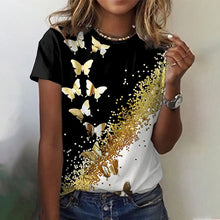 Laden Sie das Bild in den Galerie-Viewer, Sommer Schmetterlingsdruck T-Shirt