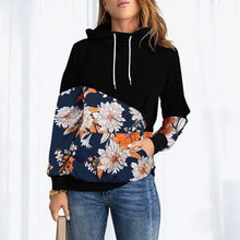 Laden Sie das Bild in den Galerie-Viewer, Langarmiges Sweatshirt mit Kapuze und hohem Ausschnitt