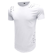 Laden Sie das Bild in den Galerie-Viewer, Schlankes einfarbiges T-Shirt für Herren mit Rundhalsausschnitt