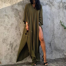 Laden Sie das Bild in den Galerie-Viewer, Einfarbiges Lockeres Urlaubskleid
