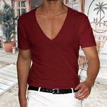 Laden Sie das Bild in den Galerie-Viewer, Fitness-T-Shirt mit V-Ausschnitt für Herren