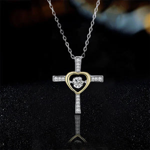 Zu meinem Seelenverwandten Kreuz und Herz Halskette