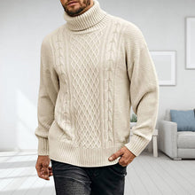 Laden Sie das Bild in den Galerie-Viewer, Einfarbiger Langärmliger Gestrickter Rollkragenpullover für Herren