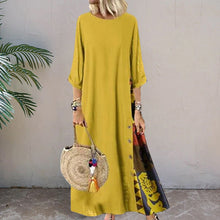 Laden Sie das Bild in den Galerie-Viewer, Damenkleid mit 3/4-Ärmeln in Kontrastfarbe