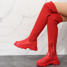 Laden Sie das Bild in den Galerie-Viewer, Kniehohe Elastische Strickstiefel
