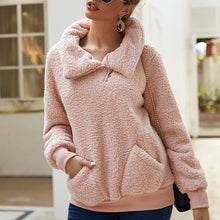 Laden Sie das Bild in den Galerie-Viewer, Einfarbiges Dickes Sweatshirt aus Lammfleece