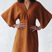 Laden Sie das Bild in den Galerie-Viewer, Elegantes Schmales Leinenkleid