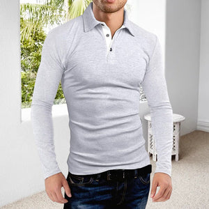 Langärmliges Revers-Poloshirt