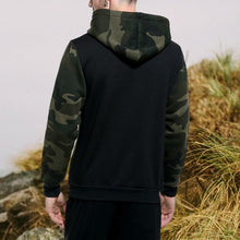 Laden Sie das Bild in den Galerie-Viewer, Lässiger Kapuzenpullover mit Camouflage-Farbblock
