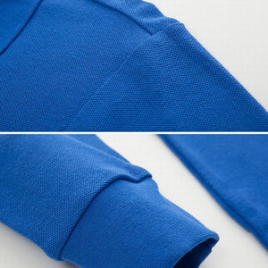 Einfarbiges langärmliges Poloshirt mit Revers für Herren