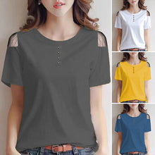 Laden Sie das Bild in den Galerie-Viewer, Damen Kurzärmliges Modisches T-Shirt
