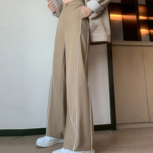 Laden Sie das Bild in den Galerie-Viewer, Seitengestreifte Hochhaushose mit weitem Bein