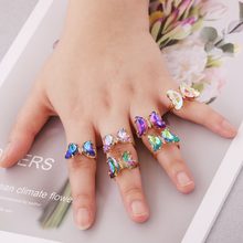 Laden Sie das Bild in den Galerie-Viewer, Damen bunter Schmetterlinge Ring